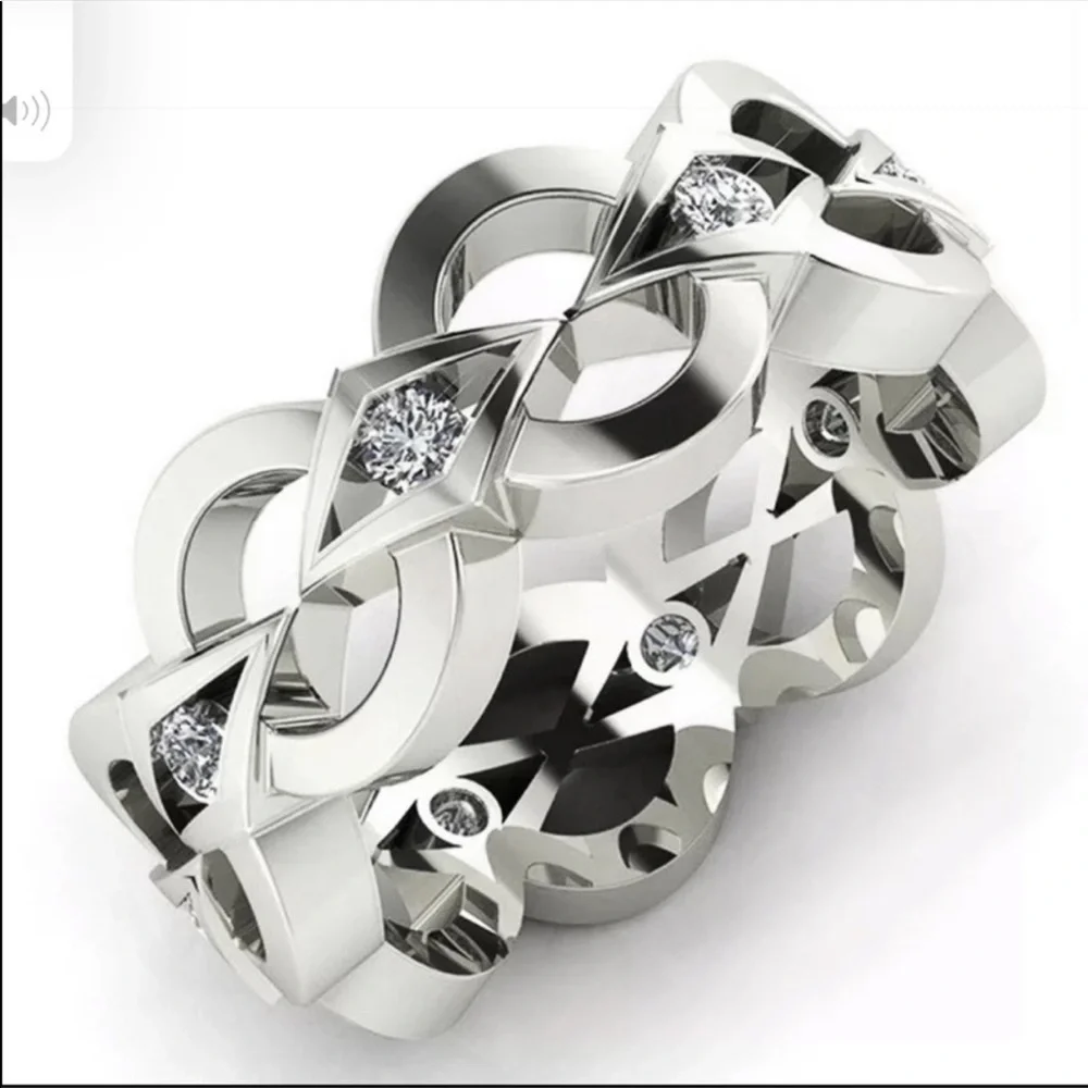 New Women’s 925 Silver Beautiful Diamond Ring - Picture 1 of 3